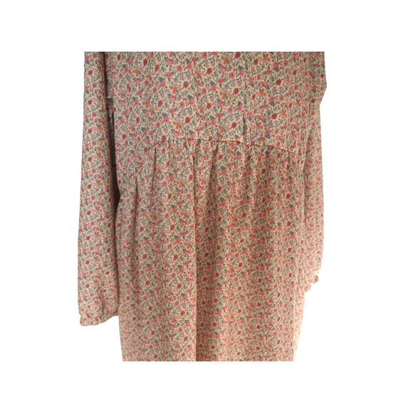 ASOS Womens long sleeve smock shirt dress 14 green ditsy Floral Maxi Cottagecore - Picture 8 of 11